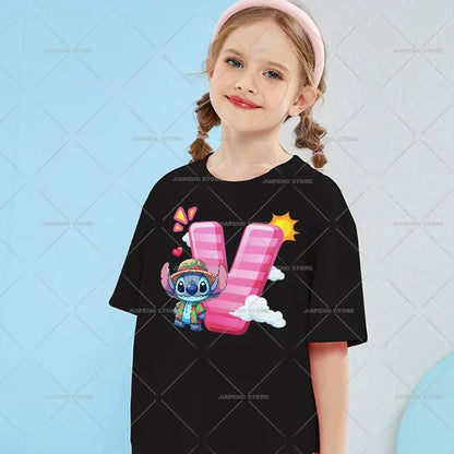 Cartoon Stitch Patches for Clothes Heat Transfer Patch On Clothing Stickers DIY T-Shirt Hoodies Accessory A-Z 26 English Letters