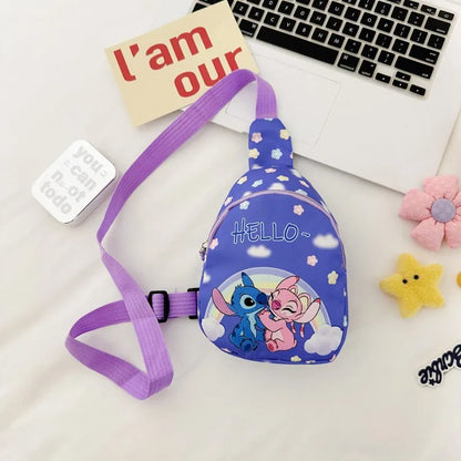 Kids Stitch Shoulder Bags Cartoon Chest Bag for Boys Girls Travel Satchel Casual Portable Totes Kawaii Backpacks Birthday Gifts