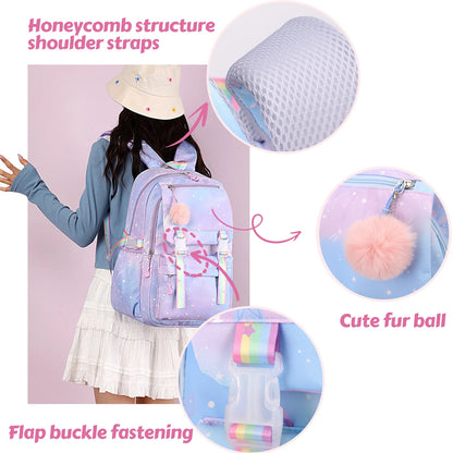 Stitch Large Capacity Backpack Casual Nylon Cute Daypack Cartoon Anime Schoolbag Girl Travel Commute Knapsack Mochila