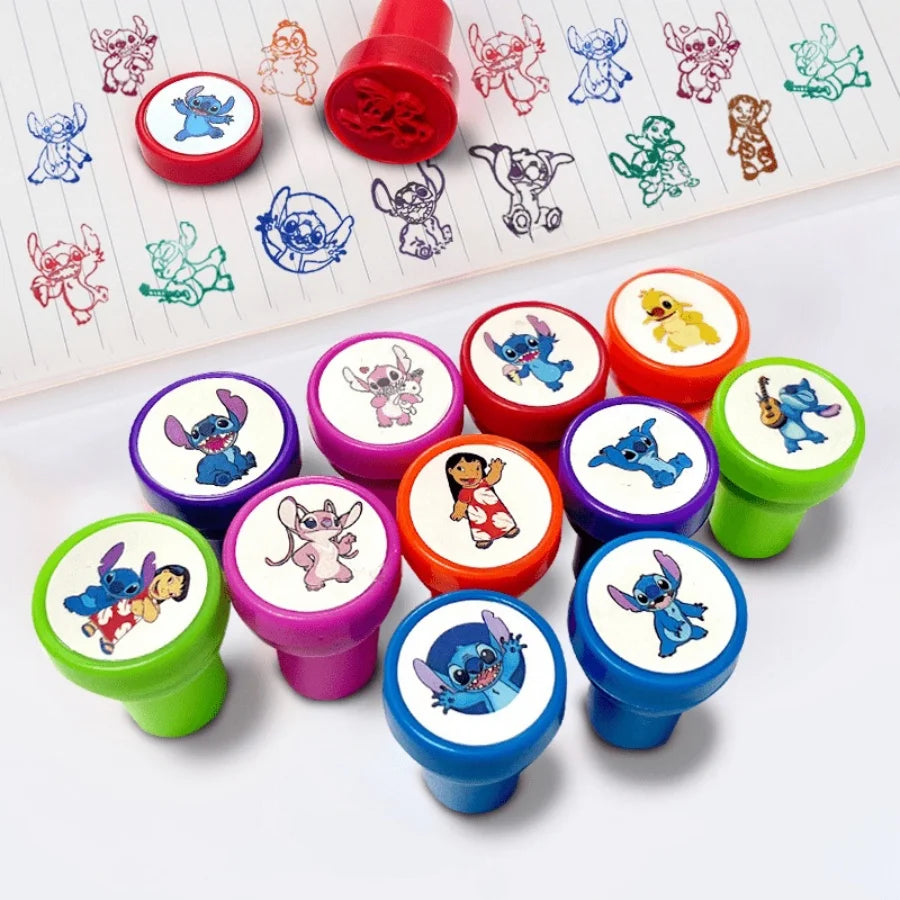 12Pcs/Set Stitch Cartoon Cute Reward Seals Perfect for DIY Scrapbooking Diary Decor And School Projects