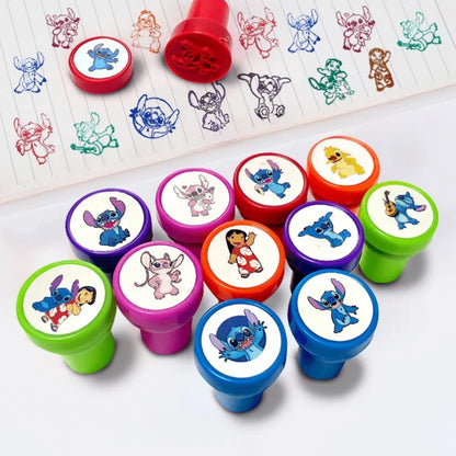 12Pcs/Set Stitch Cartoon Cute Reward Seals Perfect for DIY Scrapbooking Diary Decor And School Projects