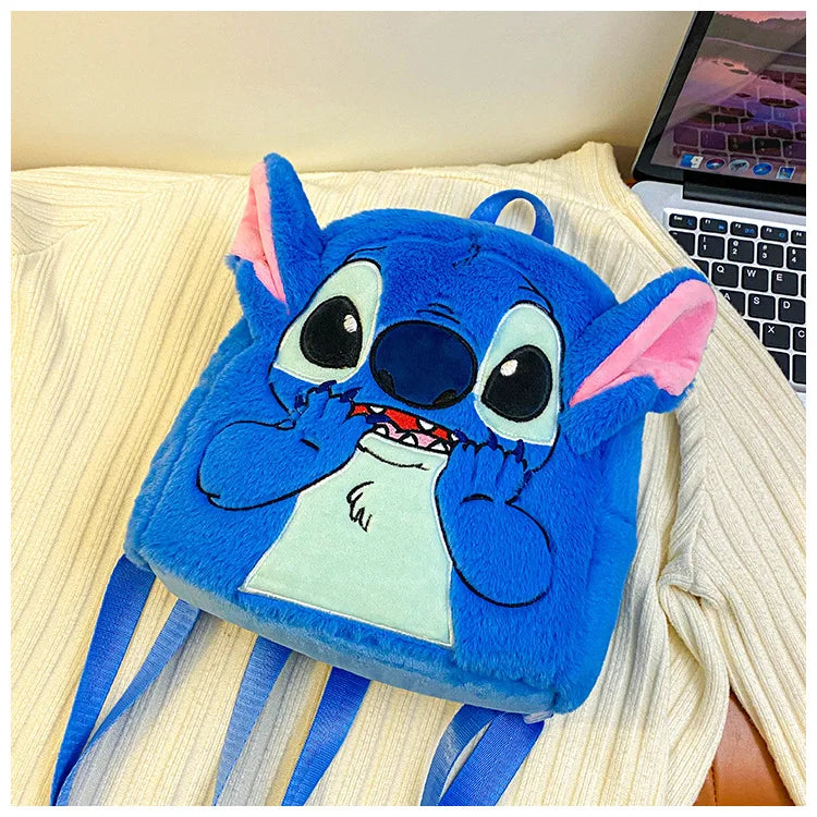 New cartoon Stitch children's backpack plush doll toy baby doll schoolbag cute cartoon kindergarten backpack