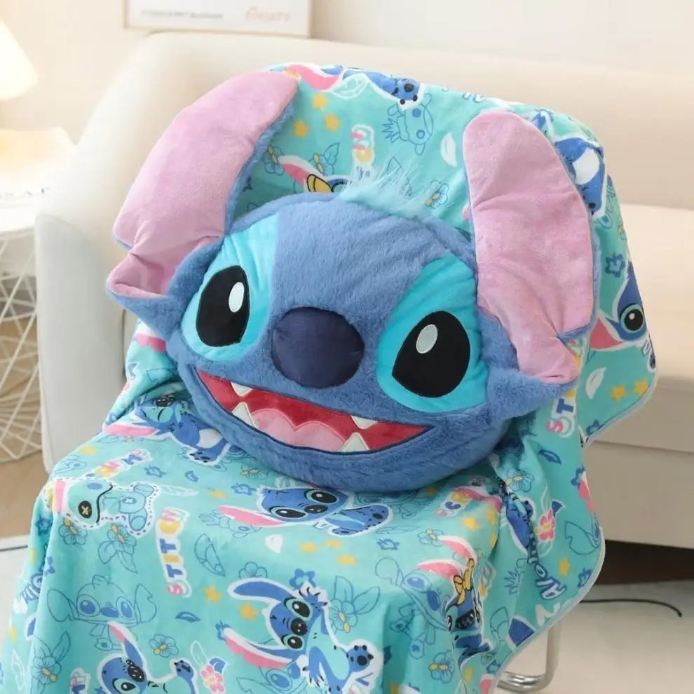 Cartoon Stitch Car Headrest Neck Pillow Neck Support Car Seat Belt Shoulder Cover Child Protective Cute Car Interior Accessories