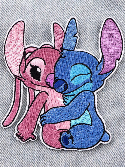 1pcs Cartoon Anime Stitch Iron on Patches for Clothing T-shirt bag shose Stitch Patch Garment stickers embroidery cloth sticker