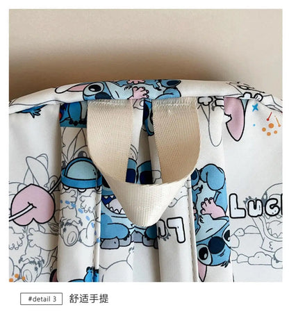 Stitch Cartoon Backpack Spacious Daypack Kawaii Lightweight Design Waterproof College Bag Functional Travel Essential 2025