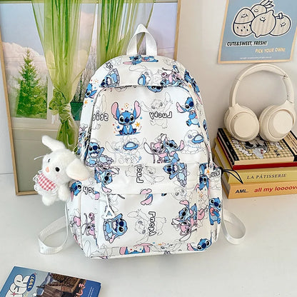 Cartoon Stitch Student Schoolbag Nylon Printed Versatile Large Capacity Lightweight Student Casual Bag Backpack Back to school