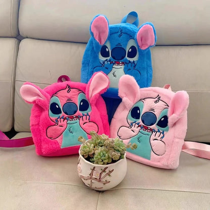 New cartoon Stitch children's backpack plush doll toy baby doll schoolbag cute cartoon kindergarten backpack