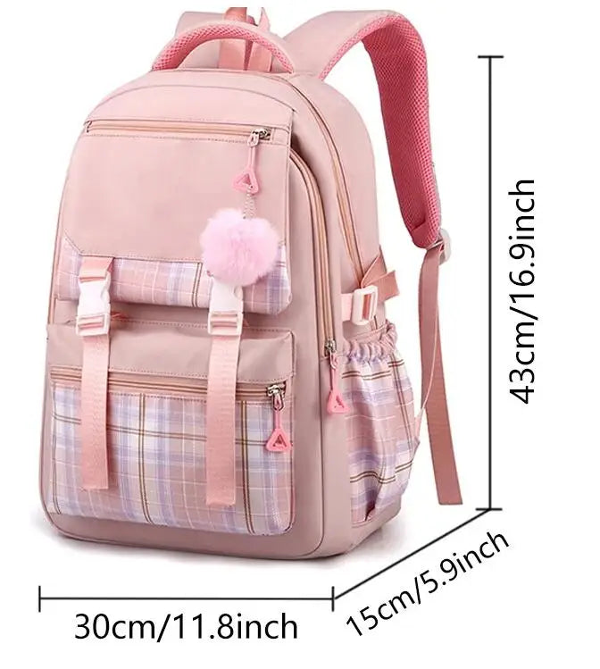 Stitch School Bags High School Student Backpack Female Large Capacity Junior High School Laptop Mochila Escolar