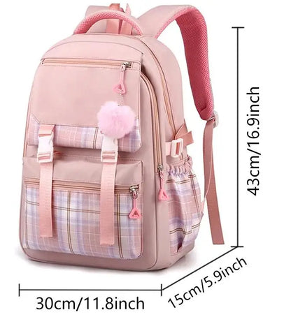 Stitch School Bags High School Student Backpack Female Large Capacity Junior High School Laptop Mochila Escolar
