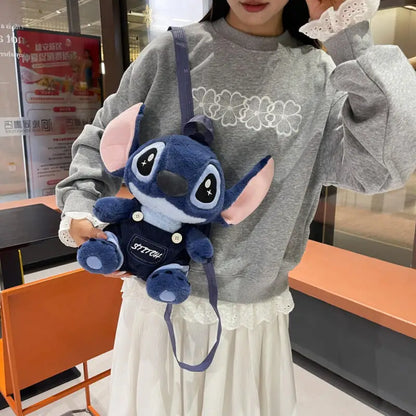 New Stitch Plush Backpack Ins Japanese Blue Stitch Stuffed Plush Dolls Toys Student Backpack Kindergarten Bag Christmas Gift
