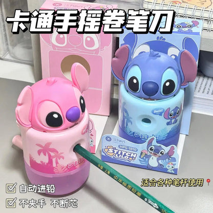 Stitch Manual Pencil Sharpener Cute Hand Crank Design School Supplies for Kids Students Kawaii Stationery Gift Idea