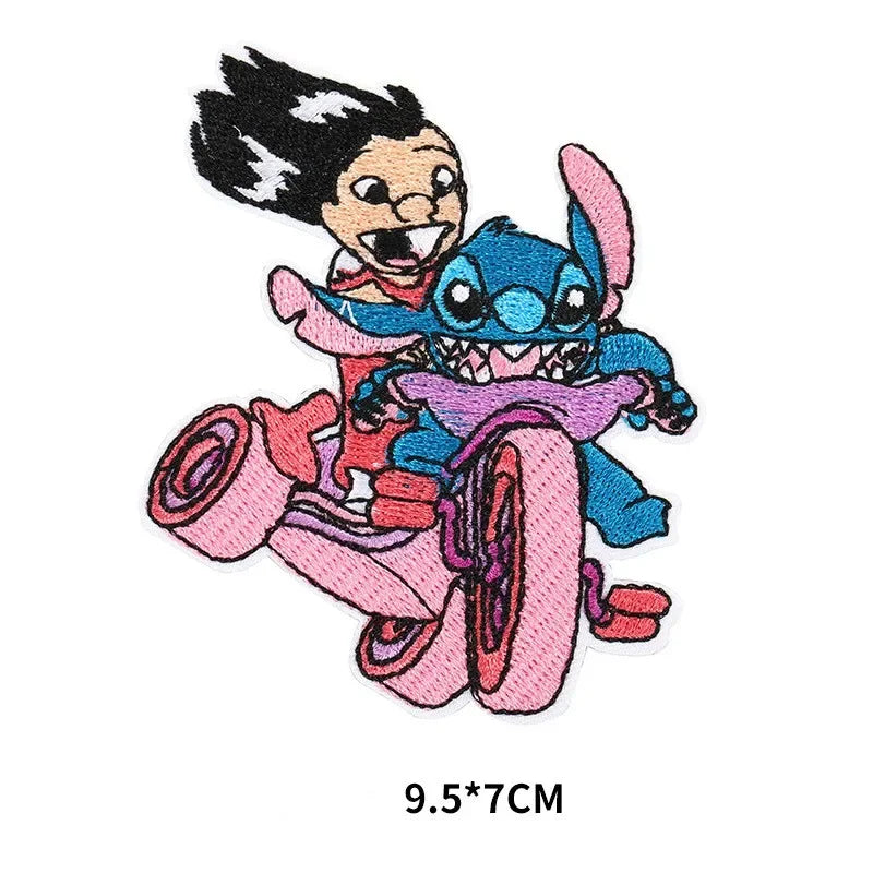 Stitch Cartoon Cute Anime Iron on Patches for Clothing T-shirt shose bag Embroidery Patches on Clothes Applique