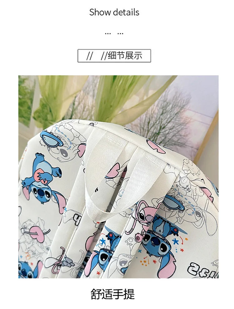 Cartoon Stitch Student Schoolbag Nylon Printed Versatile Large Capacity Lightweight Student Casual Bag Backpack Back to school