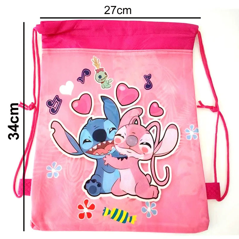 Anime Stitch Backpack Drawstring Bag High-capacity Waterproof Backpack Child Shower Supplies Toy Storage Bag Kid Birthday Gift