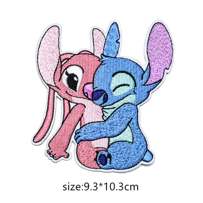 Stitch Cartoon Cute Anime Iron on Patches for Clothing T-shirt shose bag Embroidery Patches on Clothes Applique
