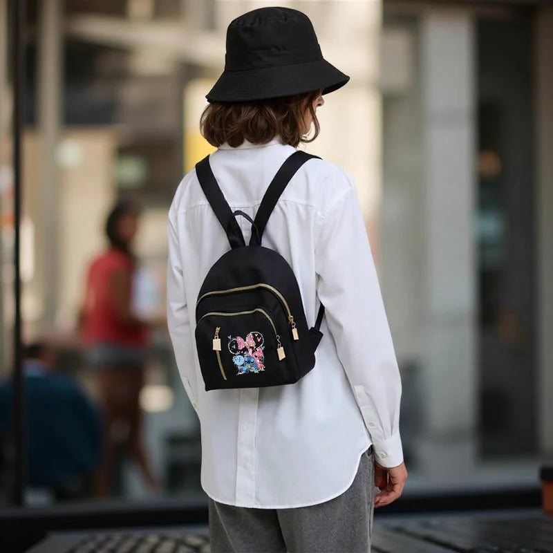 Stitch Stylish Small Backpack,Preppy Mini Backpack with Adjustable Straps,Lightweight Design for Daily Commute & Back to School