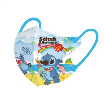 Stitch Mask Cartoon 3D Pattern Face Mask Thin Section Breathable 10 Pcs/pack Independent Package Disposable Earloop Style Masks