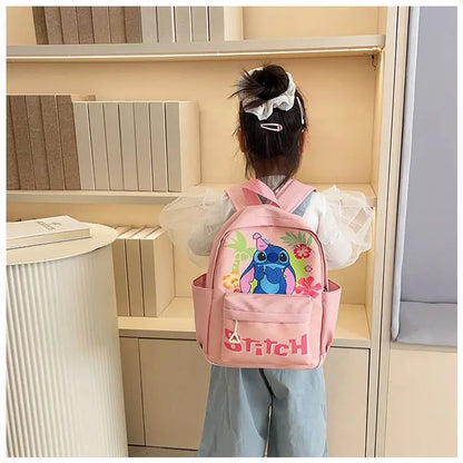 New Lilo&Stitch Backpack Cartoon Character Stitch Printed Accessories Children's Backpack Student Cartoon Pink Backpack Gift