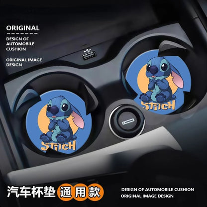 Stitch cute cartoon animation peripheral car storage non-slip mat car interior decoration creative personality water coaster