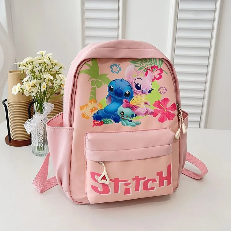 New Lilo&Stitch Backpack Cartoon Character Stitch Printed Accessories Children's Backpack Student Cartoon Pink Backpack Gift