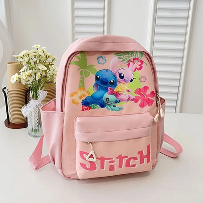 New Lilo&Stitch Backpack Cartoon Character Stitch Printed Accessories Children's Backpack Student Cartoon Pink Backpack Gift