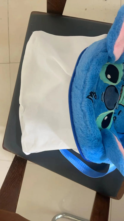 New cartoon Stitch children's backpack plush doll toy baby doll schoolbag cute cartoon kindergarten backpack