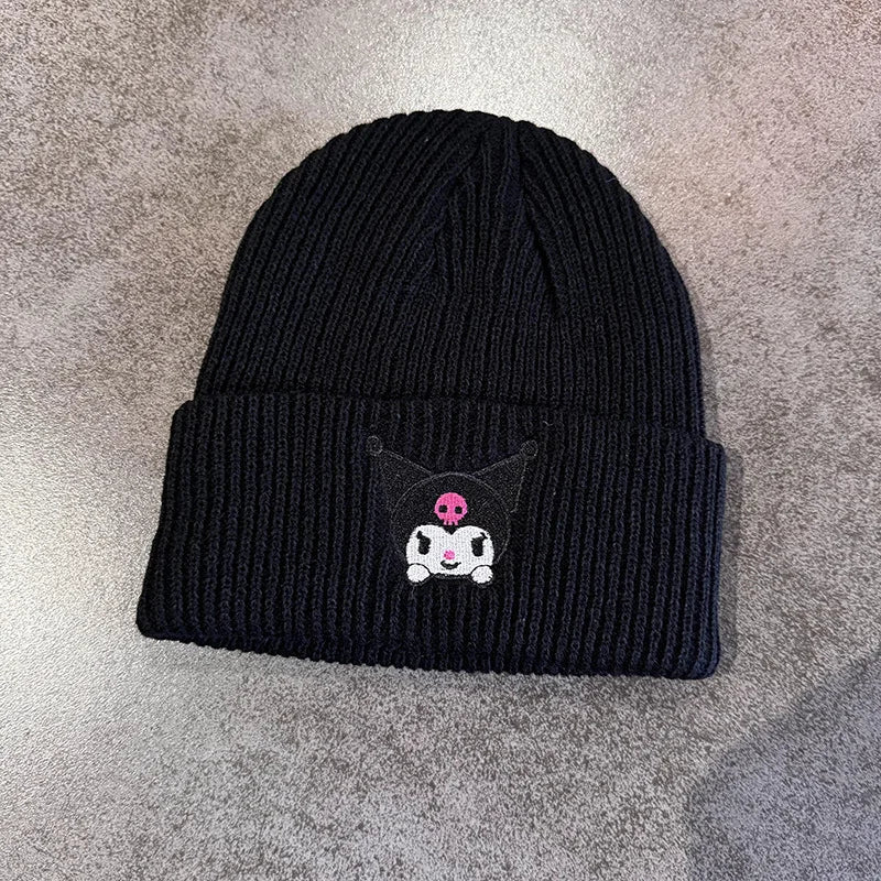 Stitch Knit Hat Cartoon Embroidered Benie Cap Cute Unisex Warm Stretchy Hats Christmas Gift for Adult Kids Outdoor Thermal Caps