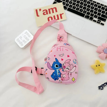 Kids Stitch Shoulder Bags Cartoon Chest Bag for Boys Girls Travel Satchel Casual Portable Totes Kawaii Backpacks Birthday Gifts