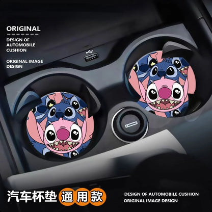 Stitch cute cartoon animation peripheral car storage non-slip mat car interior decoration creative personality water coaster