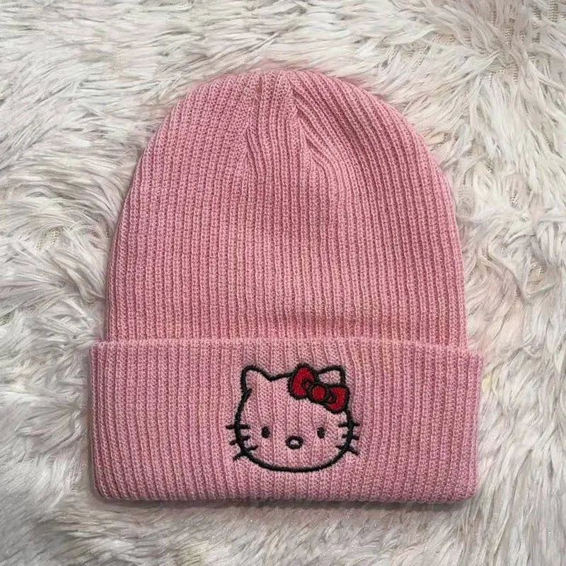 Stitch Knit Hat Cartoon Embroidered Benie Cap Cute Unisex Warm Stretchy Hats Christmas Gift for Adult Kids Outdoor Thermal Caps