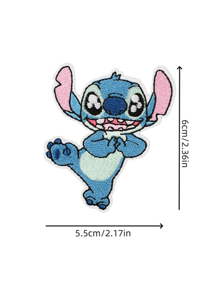 1pcs Cartoon Anime Stitch Iron on Patches for Clothing T-shirt bag shose Stitch Patch Garment stickers embroidery cloth sticker