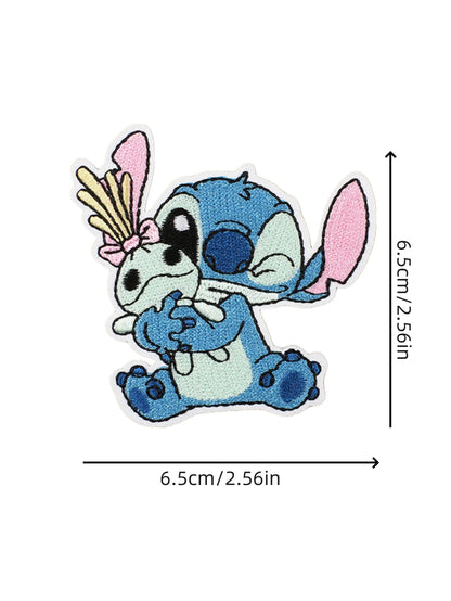 1pcs Cartoon Anime Stitch Iron on Patches for Clothing T-shirt bag shose Stitch Patch Garment stickers embroidery cloth sticker