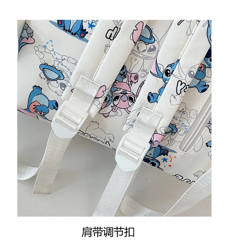 Cartoon Stitch Student Schoolbag Nylon Printed Versatile Large Capacity Lightweight Student Casual Bag Backpack Back to school