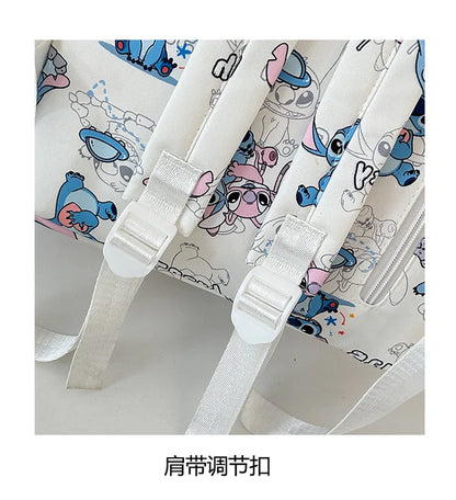 Cartoon Stitch Student Schoolbag Nylon Printed Versatile Large Capacity Lightweight Student Casual Bag Backpack Back to school