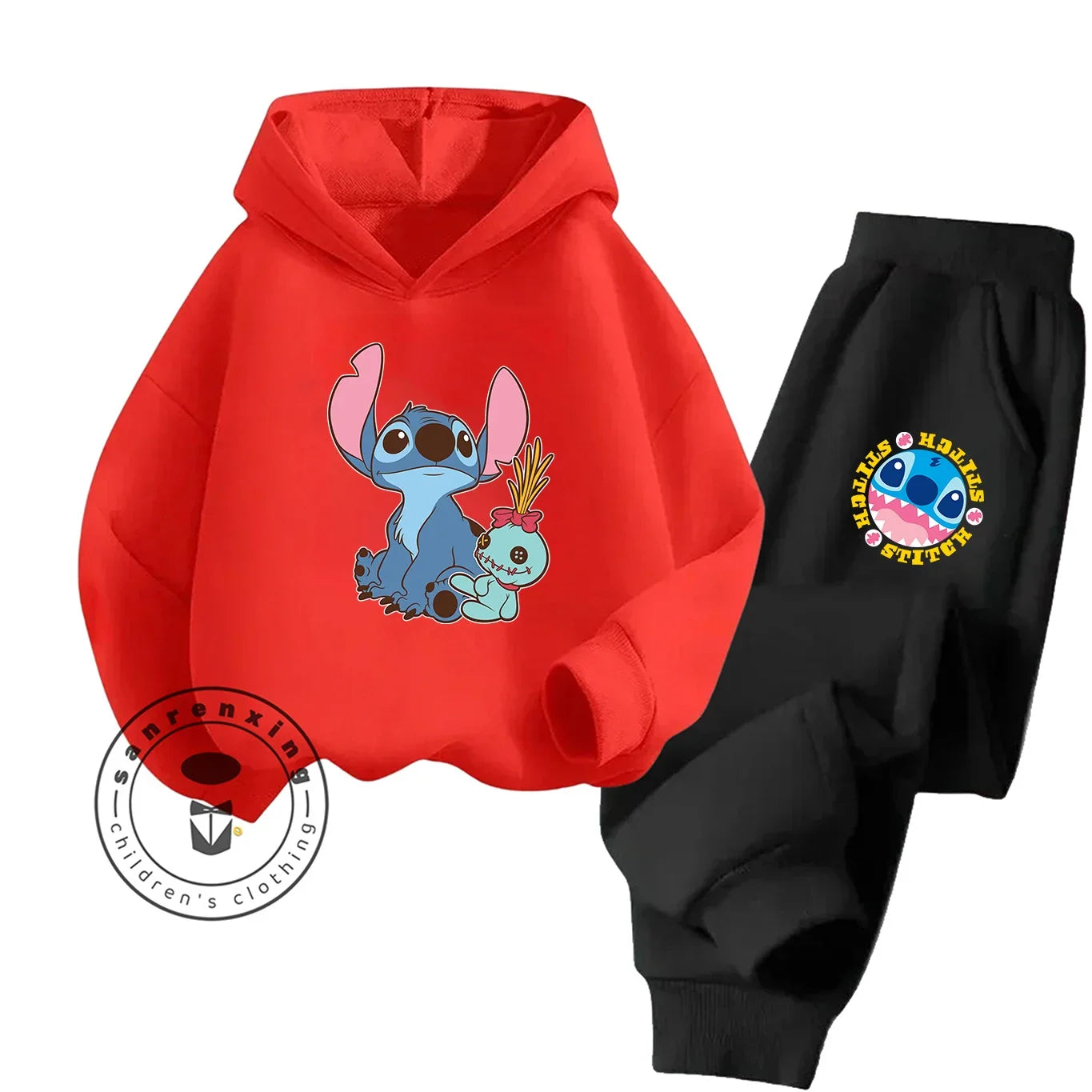 Stitch Fashion 2025 Cartoon Printed Hoodie Set 2D For Children Teenagers Boys Girls Casual Hot Sale Autumn Winter