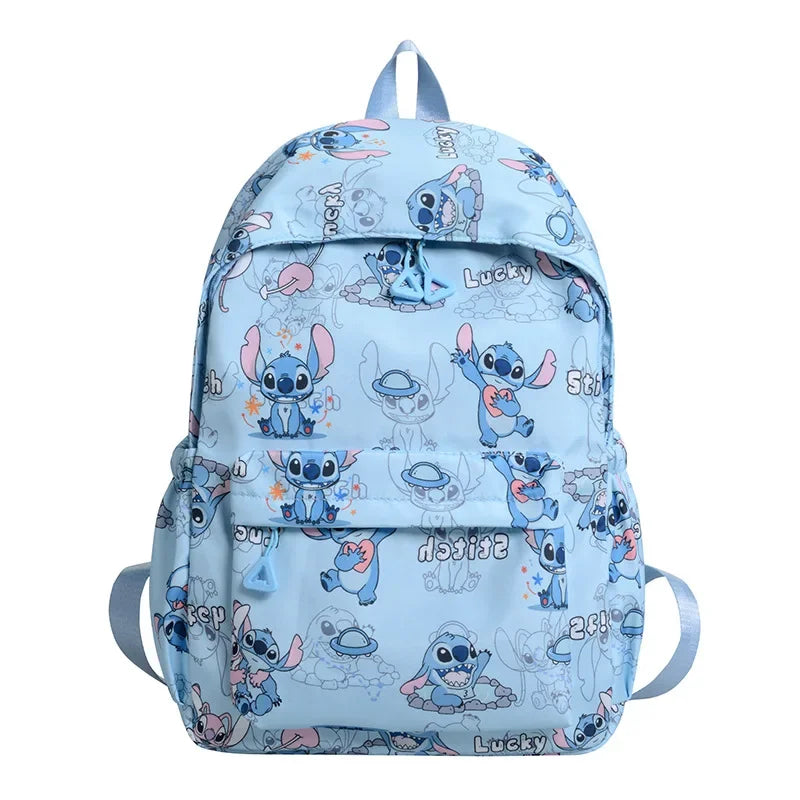 Cartoon Stitch Print Backpack Spacious Lightweight Travel Bag Waterproof School Backpack for College Students Teens Boys Girls