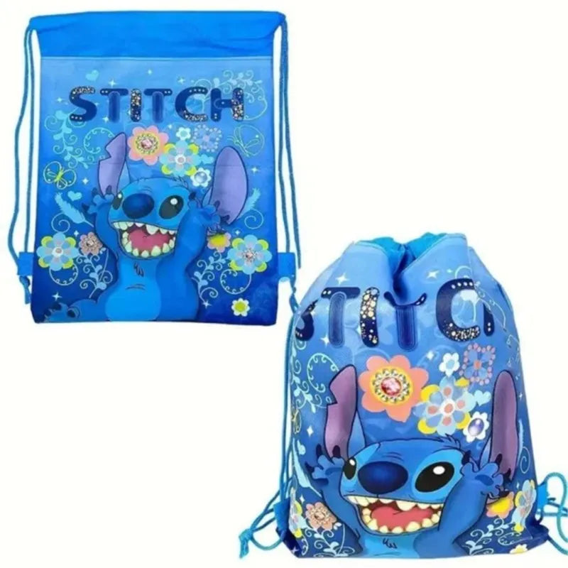 Anime Stitch Backpack Drawstring Bag High-capacity Waterproof Backpack Child Shower Supplies Toy Storage Bag Kid Birthday Gift