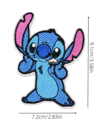 1pcs Cartoon Anime Stitch Iron on Patches for Clothing T-shirt bag shose Stitch Patch Garment stickers embroidery cloth sticker