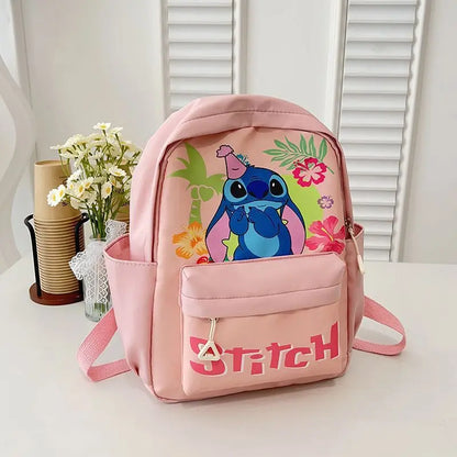 New Lilo&Stitch Backpack Cartoon Character Stitch Printed Accessories Children's Backpack Student Cartoon Pink Backpack Gift