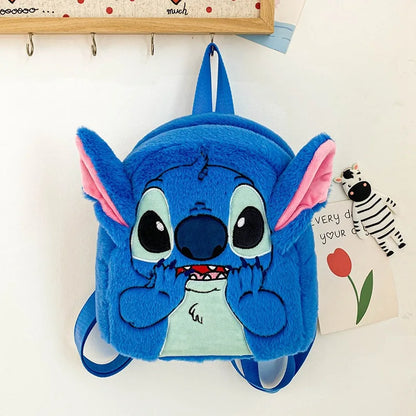 New cartoon Stitch children's backpack plush doll toy baby doll schoolbag cute cartoon kindergarten backpack