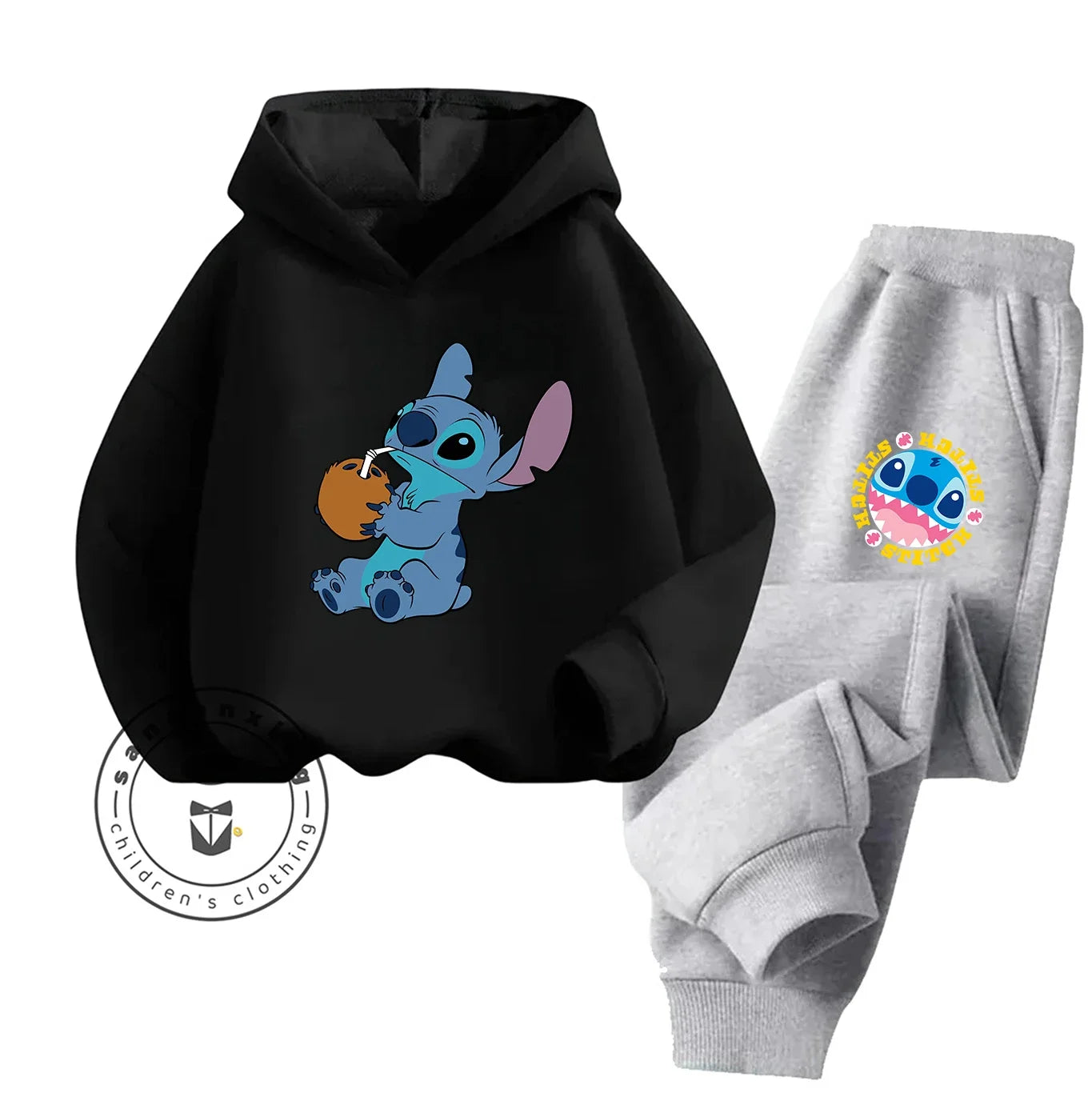 Stitch Fashion 2025 Cartoon Printed Hoodie Set 2D For Children Teenagers Boys Girls Casual Hot Sale Autumn Winter