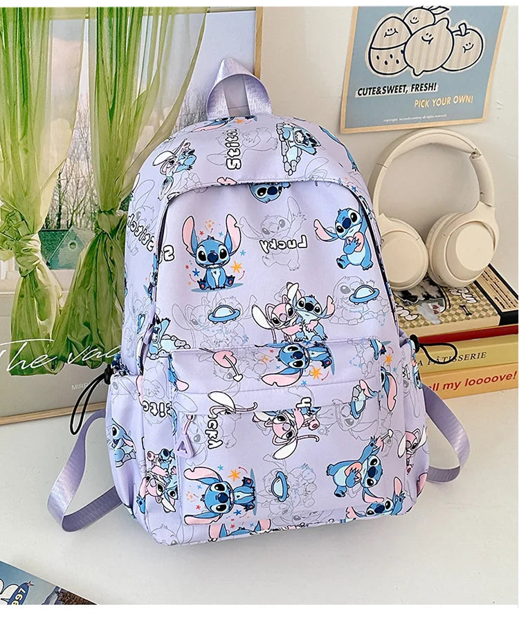 Cartoon Stitch Student Schoolbag Nylon Printed Versatile Large Capacity Lightweight Student Casual Bag Backpack Back to school