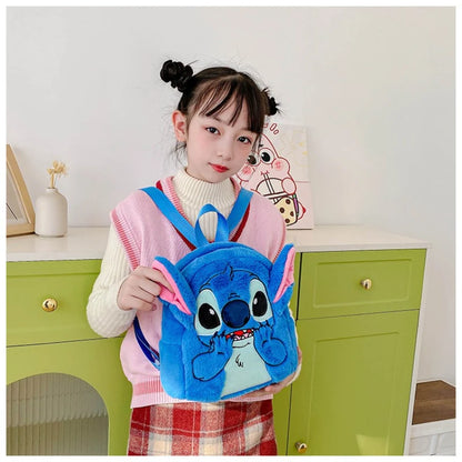 New cartoon Stitch children's backpack plush doll toy baby doll schoolbag cute cartoon kindergarten backpack