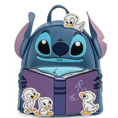 Stitch Children's Backpack Baby Lady Bags Stitch PU Leather Women Double Shoulder Bags