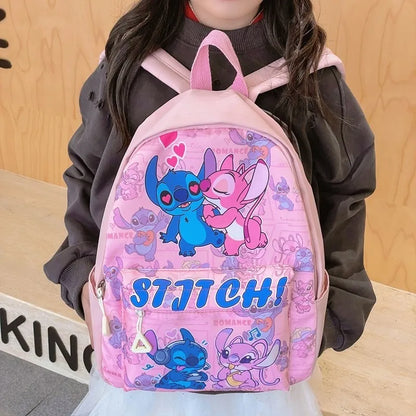 Stitch Fashion Nylon Backpack, Cartoon Stitch Print Daypack, Suitable for School And Light Travel Backpack for Kids And Girls