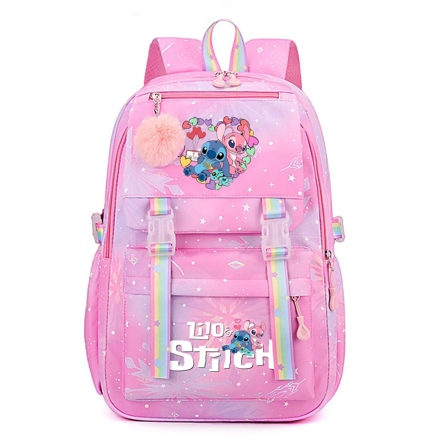 Stitch Kids Backpack Boy Girls Bookbag Bag Student Children Knapsack Schoolbag Rucksack Mochila Cartoon Anime Travel Commute Bag