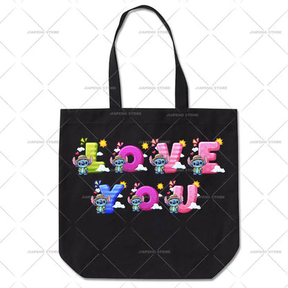 Cartoon Stitch Patches for Clothes Heat Transfer Patch On Clothing Stickers DIY T-Shirt Hoodies Accessory A-Z 26 English Letters