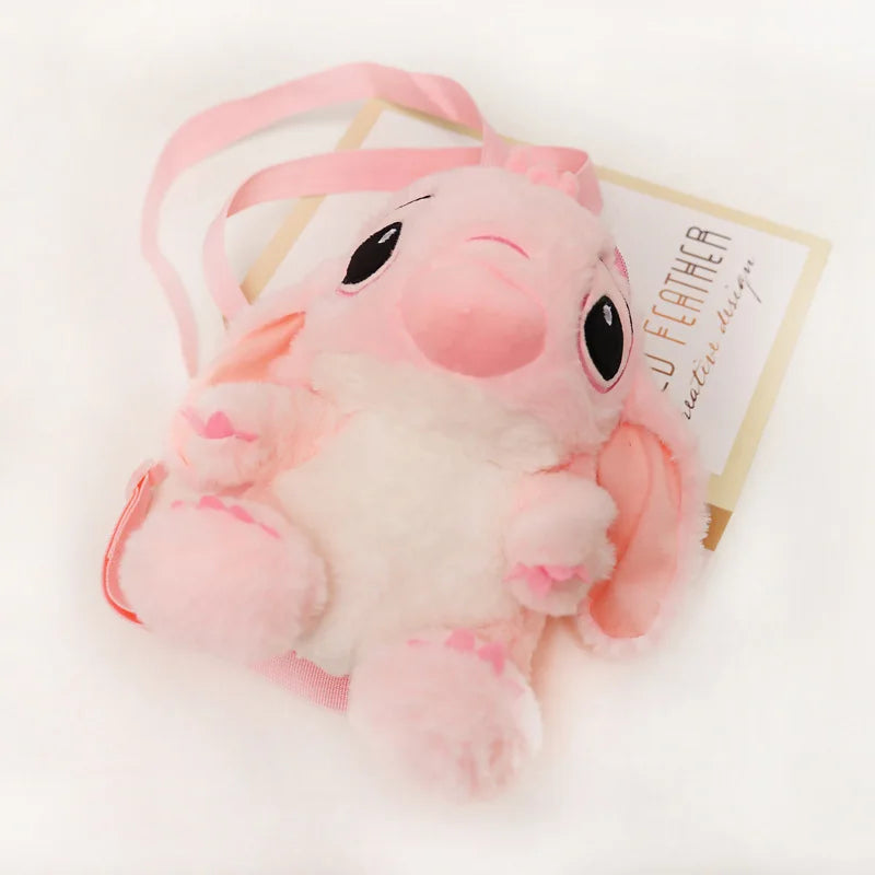 Lilo&Stitch Stitch Plush Backpack Blue Pink Cute Cartoon Skin Friendly Soft Outdoor Backpack Lightweight Children Birthday Gifts