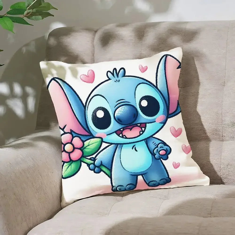 Cute S-Stitch Pillow Case Cushion Cover Soft Cute Throw Pillow Case For Car Sofa Pillowcase Polyester With Zipper