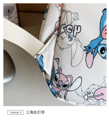 Cartoon Stitch Print Backpack Spacious Lightweight Travel Bag Waterproof School Backpack for College Students Teens Boys Girls